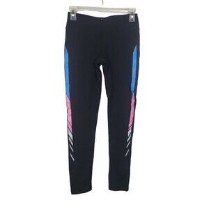 Aritzia TNA Black Tights Leggings Bright Stripes Crop Leg Small